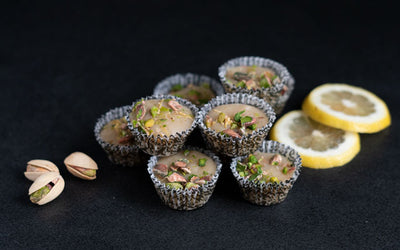 Sitron- og pistasjkonfekt